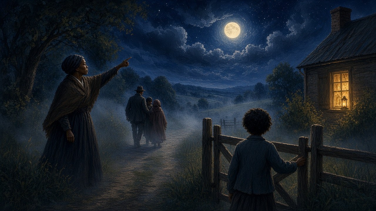 Follow the North Star, for older readers: Harriet Tubman and the Underground Railroad, 1850s