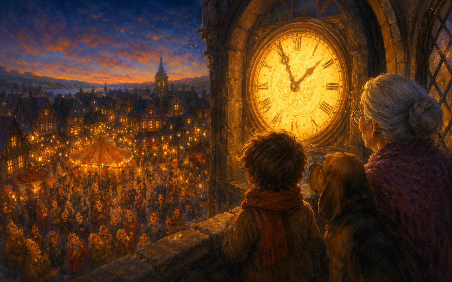 The Agency: the old clock tower comes alive over a festive fair