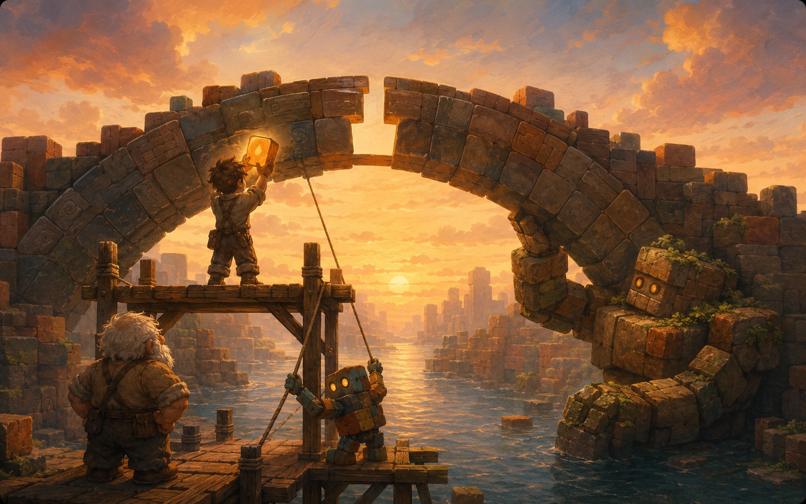 Art from Blockfall, episode 8: Raising Days