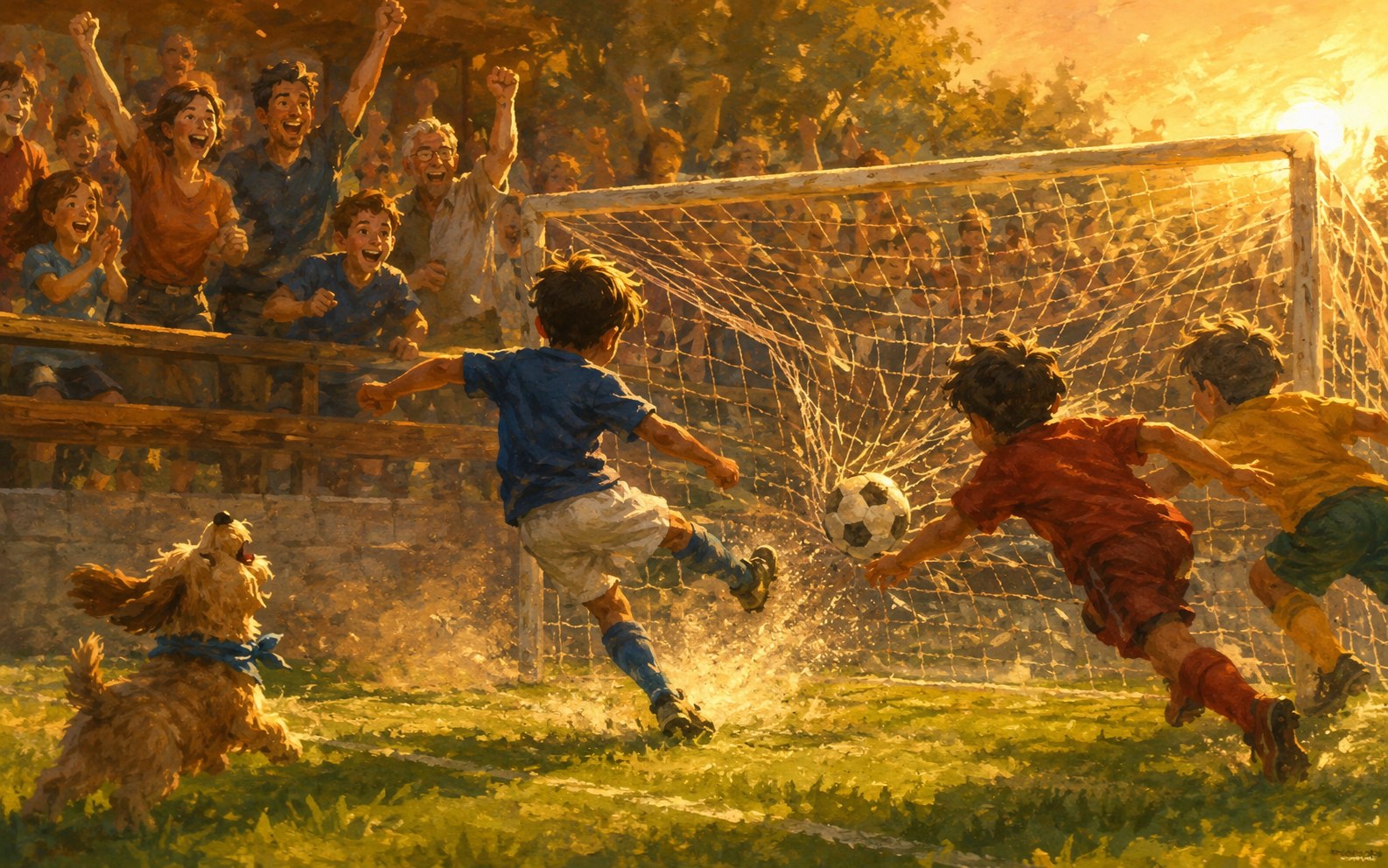 Champions: a young player scores the equalizer at golden hour