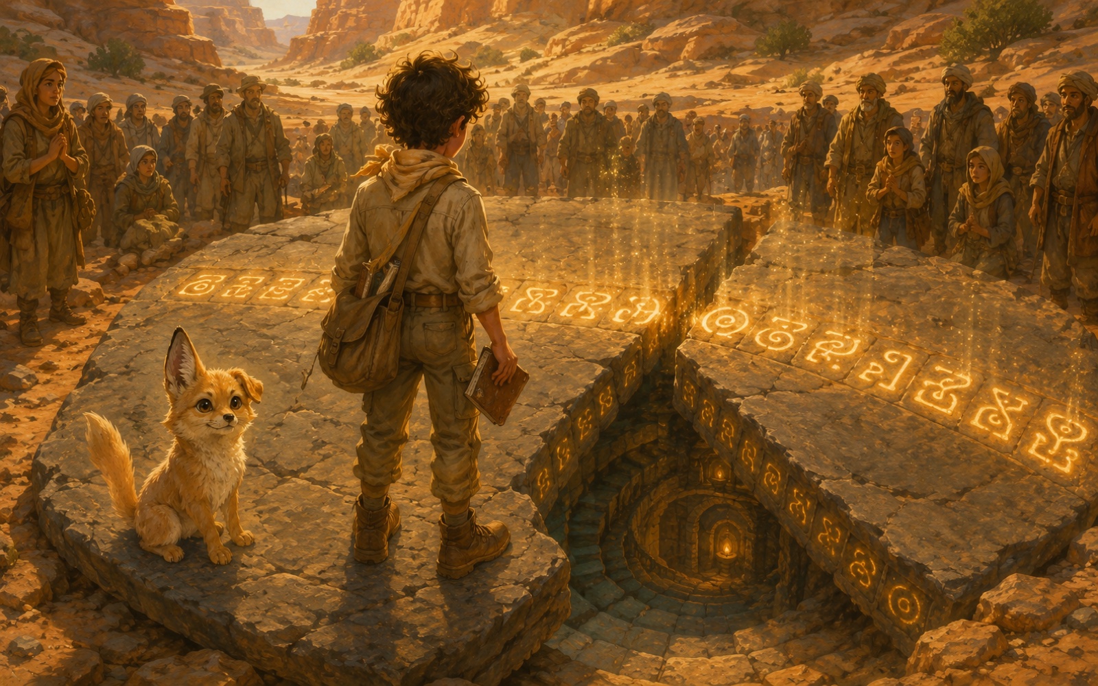 Art from The Dig, episode 2: the stone stairway opening down into the earth